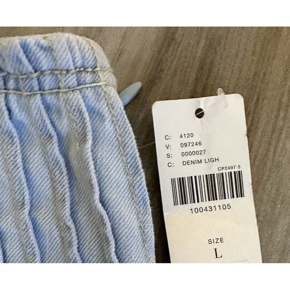 Anthropologie Pilcro Pintuck Basque Waist Denim Maxi Skirt Large Boho Western - Picture 12 of 13